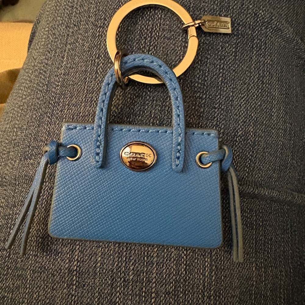 Coach Blue Mini Bag Keychain